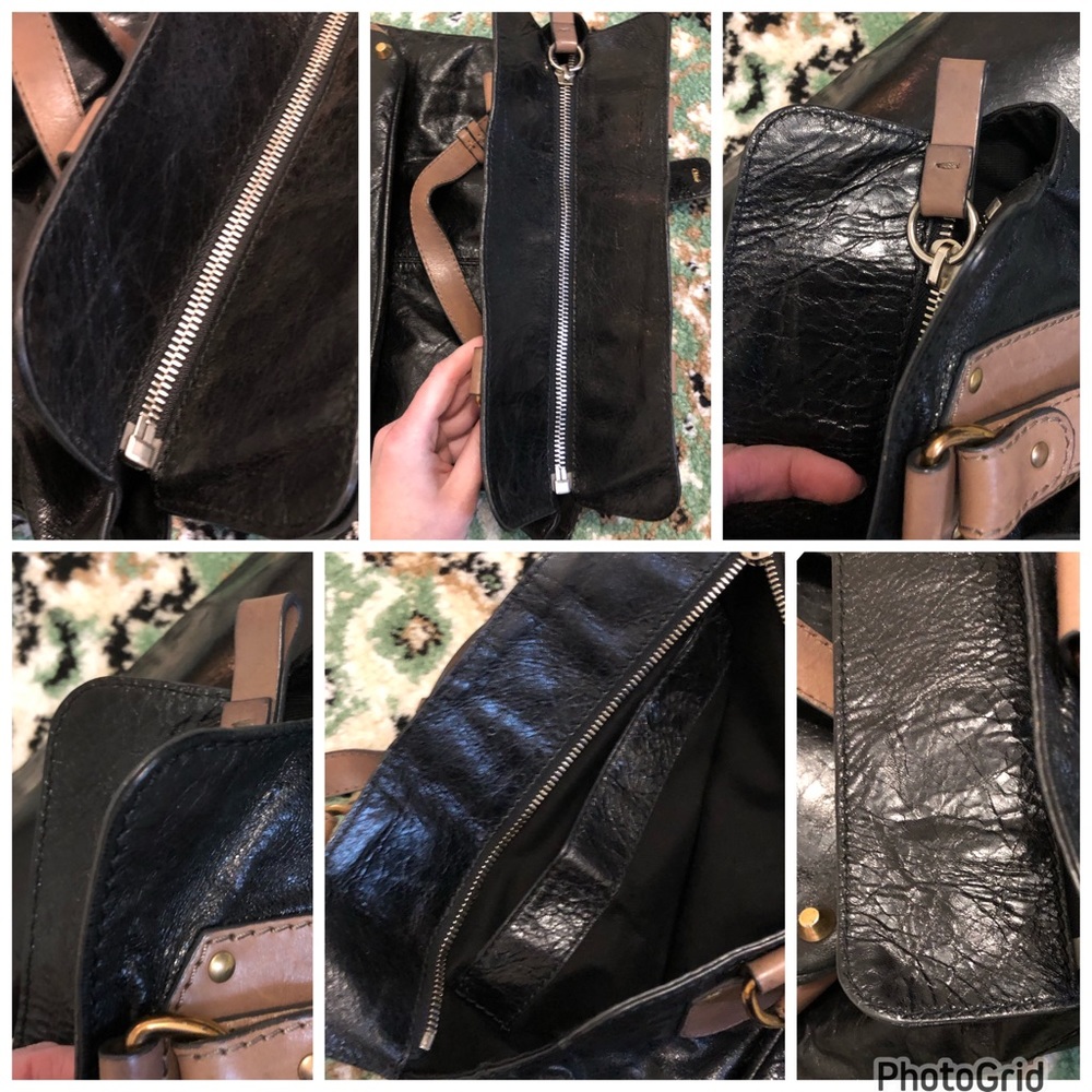 Chloe AUTHENTIC Large Black Leather Clasp Front Bag - Picture 12 of 16